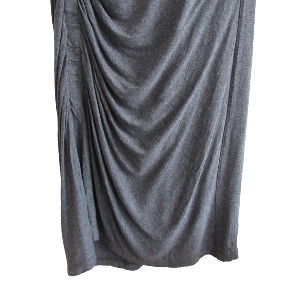 A.L.C. Grey Sally T-Shirt Dress Small Ruched Side Short Sleeves Crewneck Stretch - Picture 7 of 10